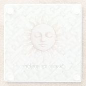 Sunshine Sun White Basket Weave ガラスコースター (裏面)