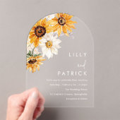 Sunshine Sunflower Modern Wedding アクリル招待状 (インサイチュ (ポータブル))