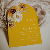 Sunshine Sunflower Modern Wedding 招待状