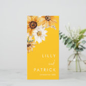 Sunshine Sunflower Modern Wedding Program (スタンド正面)