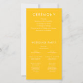 Sunshine Sunflower Modern Wedding Program (裏面)
