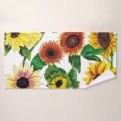 Sunshine Sunflowers Bath Towel バスタオル (バスタオル)