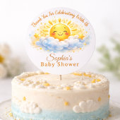 Sunshine Theme Baby Shower Cake Toppers ラウンドシール