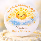 Sunshine Theme Baby Shower Cake Toppers ラウンドシール