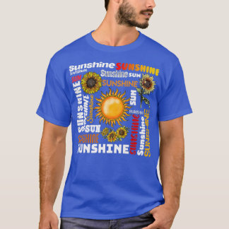 Sunshine Typography Peace Love Sunshine Sunflower  Tシャツ