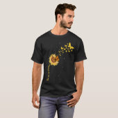 Sunshine Vintage sunflower with butterfly Monarch Tシャツ (正面フル)