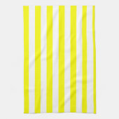 Sunshine Yellow and White Striped Print キッチンタオル (縦)