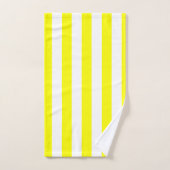 Sunshine Yellow and White Striped Print バスタオルセット (ハンドタオル)