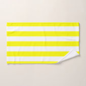Sunshine Yellow and White Striped Print バスタオルセット (ハンドタオル)