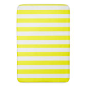 Sunshine Yellow and White Striped Print バスマット (正面縦)