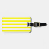 Sunshine Yellow and White Striped Print ラゲッジタグ (正面横)