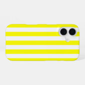 Sunshine Yellow and White Striped Print iPhone 16ケース (裏面横)
