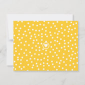 Sunshine Yellow Heart & Dots Cute Girly ノートカード (裏面)