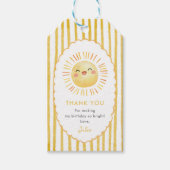 Sunshine Yellow Stripes Birthday ギフトタグ (正面)