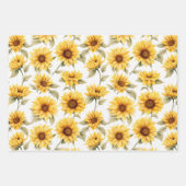 Sunshine Yellow Sunflowers Wrapping Paper Sheets ラッピングペーパーシート (正面)