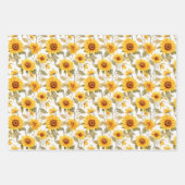 Sunshine Yellow Sunflowers Wrapping Paper Sheets ラッピングペーパーシート (正面3)