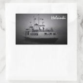 Suomenlinna (Helsinki)フェリーで霧のステッカー 長方形シール (バッグ)