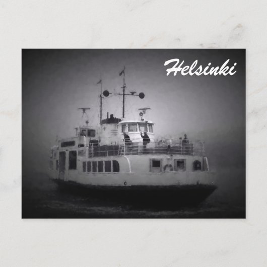 Suomenlinna (Helsinki)フェリー霧はがき ポストカード (正面)