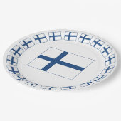 SUOMIフィンランドの旗 ペーパープレート (アングル)