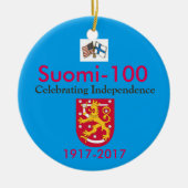 Suomi 100の百年祭の記念品1917-2017年 セラミックオーナメント (正面)