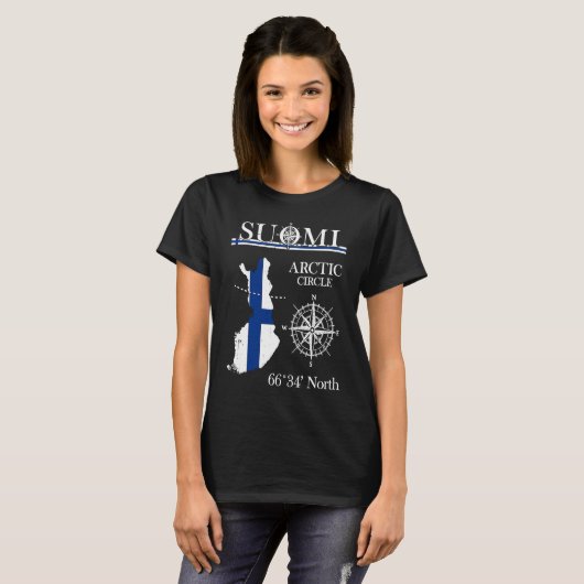 Suomi Finland Arctic Circle Adventure Finnish Fl Tシャツ (正面フル)