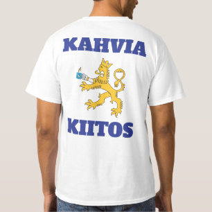 Suomileijonaのjaのmuumimuki、kahviaのkiitosのt-paita Tシャツ