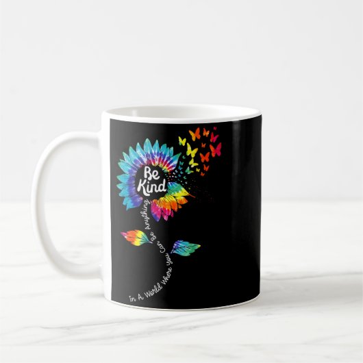 Suower いじめ反対 優しさ タイダイ 反対 コーヒーマグカップ (左)