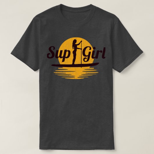 SUPガールスタンドアップパドルボーディングサマー Tシャツ (デザイン正面)