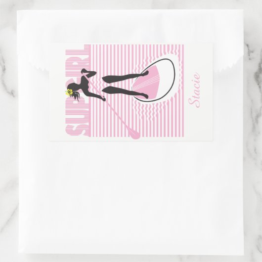 SUPガール 長方形シール (バッグ)