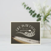 SUPスタンドアップパドリングセピアレトロ ポストカード (スタンド正面)