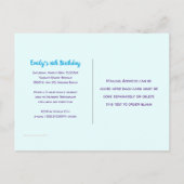 SUPティーンガール誕生日パーティー招待状ポストカード ポストカード (裏面)