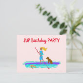 SUPティーンガール誕生日パーティー招待状ポストカード ポストカード (スタンド正面)
