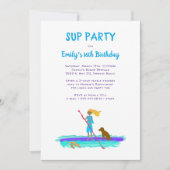 SUPパドルボーディング10代の誕生日パーティー 招待状 (正面)