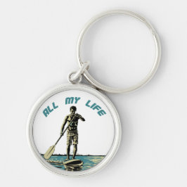 SUPパドルボードで滑り、乗り、サーフィン キーホルダー