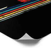 SUPパドルボードガールヴィンテージレトロサンセット ポスター (角)