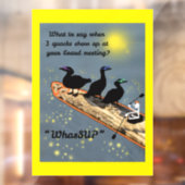 SUPボードにアヒルが付いた「WhasSUP」 ウィンドウサイン (シート2)