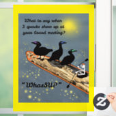 SUPボードにアヒルが付いた「WhasSUP」 ウィンドウサイン (ホーム)