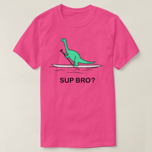 SUPボード上のパドリングSup bro brontosaur立ち上げ Tシャツ (デザイン正面)
