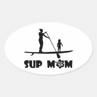 SUPママ 楕円形シール