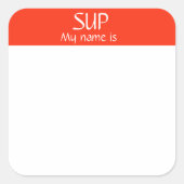 SUP名タグステッカーバッジおもしろいパーティー スクエアシール (正面)