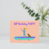 SUP ティーン女子誕生日パーティー招待状ポストカード ポストカード (スタンド正面)