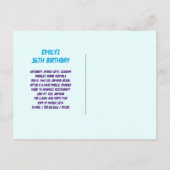 SUP 青少年女孩生日派对邀请函明信片 ポストカード (裏面)