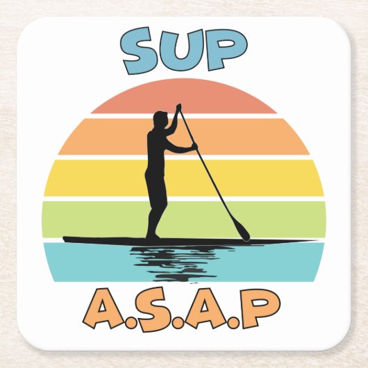 SUP ASAPスタンドアップパドル スクエアペーパーコースター (正面)