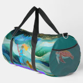 SUP Girl Personalized Tropical Sea Friends ダッフルバッグ (右コーナー)