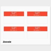 Sup Hello Nameタグステッカーバッジ私の名前 長方形シール (シート)