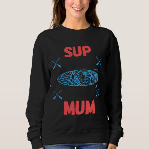 SUP Mum – スタンドアップパドルボード、青とピンク スウェットシャツ