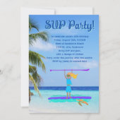 SUP Party Girls Birthday Tropical Paddling 招待状 (正面)