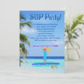 SUP Party Girls Birthday Tropical Paddling 招待状 (スタンド正面)