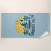 SUP Sunrise Flow Paddleboard Yoga | Blue Graphic ビーチタオル (正面)
