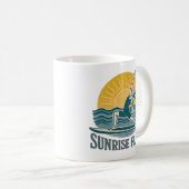 SUP Sunrise Flow Paddleboard Yoga | Graphic Print コーヒーマグカップ (正面右)